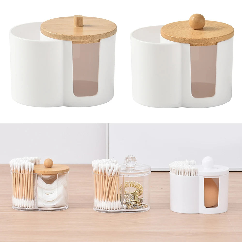 Home Cotton Swab Organizer Dustproof Portable Durable Bathroom Jar