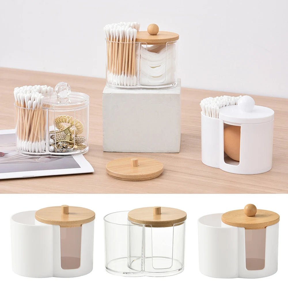 Home Cotton Swab Organizer Dustproof Portable Durable Bathroom Jar